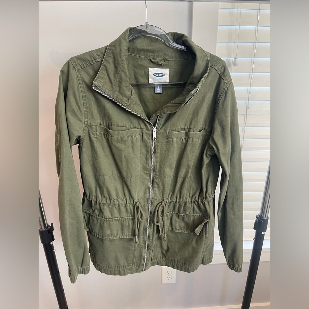 Old Navy Olive Utility Drawstring Jacket - Women's